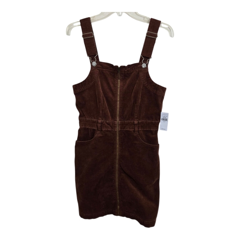 NWT American Eagle Corduroy Overall Dress Brown Mini Size 8 Fall Academia Cords